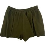 FAVLUX Tie Up Flowy Boho Shorts Olive Green Size Medium Summer Lined Bohemian Photo 3