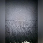 Soft Surroundings Soft Surroundings women’s Black 3/4 sleeve Dress Frizzy fringe midi Skirt XS Photo 2