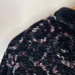 Vintage Icelandic Design Velvet Chenille Zip Up Cardigan Sweater Nordic Womens L Black Size L Photo 9