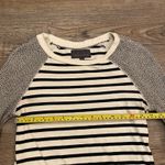 PJK 100% Cotton Black and White Striped Long Sleeve Shirt Women's size Small Photo 3
