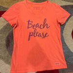 Life is Good Crusher Tee Shirt Beach Please Orange 100% Cotton Women’s Size XS Photo 0