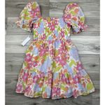 J. Marie Ava Mae Floral Square‎ Neck Ruched Tiered Dress 70’s Boho NWT Sz M Size M Photo 4