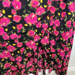 Abound  Floral Flutter Sleeve High/Low Maxi Dress Black/Pink Size L Photo 4
