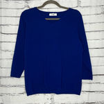 Dress Barn Blue V-Neck Pullover Sweater Large Soft Lightweight Knit Women’s Top Photo 0