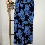 Soft Surroundings Soft Surroundings Blue Flowered Palazzo Wide Leg Pants Size Medium Photo 3