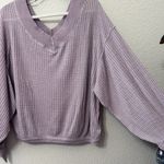 Free People  South Side Thermal Sweater Lightweight Lilac Size Medium Photo 5