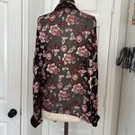 White House | Black Market Sheer long sleeve velvet burnout paisleu print blouse Photo 7