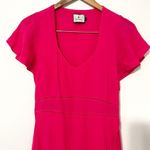 Tuckernuck • francesca short sleeve maxi ruffle
faux wrap dress in hot pink sz S Photo 7