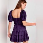 Ulla Johnson Lucette Dress Royal Purple Lago Size 10 Corset Pleated Satin Ruffle Photo 3