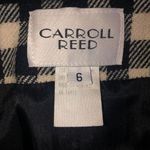 Carroll Reed Size 6 Blazer Black Jacket White Check Suede Collar Wool USA FLAWED Photo 3