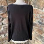 Karen Scott  Deep black Napa Valley floral long sleeve shirt Photo 10