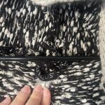 Venus  Y2k Size Large Black & White‎ Knit Hooded Long Open Front Cardigan Sweater Photo 4