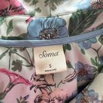 Soma  Intimates Blue Floral Pajama Top Sz S Button Up Long Sleeves Cottage Sleep Photo 4