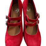 Gianni Bini NEW- NWOT Red Suede Mary Jane Heels Size 5.5 Photo 0