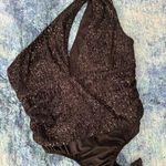 Boohoo  Black Sequin one-shoulder Bodysuit- size 6- great used condition  Photo 1