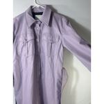 NVLT Lilac Purple Faux Leather Shirt Jacket with Belt Size SMALL Women's Photo 1