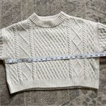 H&M Cream Cableknit Cropped Mockneck Sweater XS Photo 3