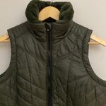 Michael Kors womens army green faux fur quilted vest size S Photo 1