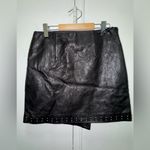 Joie  Orlanda black drape studded lamb leather mini skirt Size 00 Photo 4