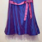 Kiki Vintage Y2K Iridescent Dress Tulle Lace-Up Corset Strapless Prom Dance Party Bow Photo 5