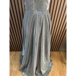 Silver ball gown silver sparkly long with cut out size 4 prom or fancy dinner Gray Photo 1