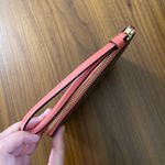 Coach NWOT  Wristlet Wallet Canvas Leather With Floral Rose Print Tan Pink Photo 2