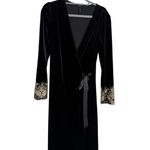 Soma  Velvet embroidered sleeves maxi wrap robe Photo 3