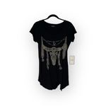 Lauren Moshi Rare: new ✌︎︎ Wanderlust Feather Steer Skull Tee Shirt ✌︎︎ Raw Hem Photo 1