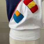 Vintage 70s Nautical Flag Boat Neck Sleeveless Top XS Blue Photo 3