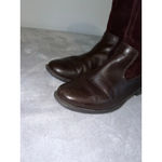 Anne Klein Women's Brown Leather Suede Heeled Boots Size 9 Photo 3