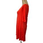 Luxe Coral 3/4 Sleeve Scoop Neck Keyhole Back Basic Dress Women Sz S Photo 3