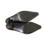 y2k Donald J. Pliner Black Satin & Embroidered Mules w/ Kitten Heel Size 9.5 Photo 6