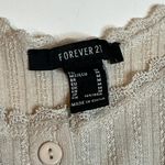 Forever 21 Beige Lace Trim Ribbed Tank Top Button Front SZ M Y2k Hannah Montana Photo 3