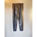 Ann Taylor Black Faux Leather Pants Women’s Medium Ankle Straight Pull-On Photo 1