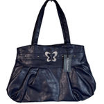 Women's Handbag Satchel Purse Butterfly Detail One Size CHUNS Navy NWT Blue Photo 0