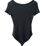 Brooks Brothers Luxe Short Sleeve Scoop Neck Ribbed Bodysuit Black Size Large Photo 2