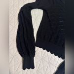 ZARA New without tags Black Long Sleeve lace Fitted Crop Blouse Photo 3