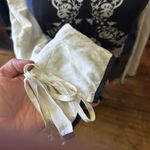 MSGN silk Scandinavian flowy embroidered S boho blouse Blue Photo 3