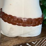 Forever 21 Brown Braided Woven Belt Gold Buckle Womens S/M 2" Wide 40" length Photo 3