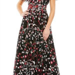 Mac Duggal  $798 EMBELLISHED BUTTERFLY TEA LENGTH A LINE DRESS 20323 Photo 1