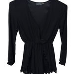 ASTR ~ Size XS~ BOHO FESTIVAL! Black Crochet ROSEANNE Pleated Shorts Romper Photo 0