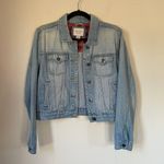Forever 21 Crop jean jacket light wash denim studded 90’s Y2K women’s size S Photo 2