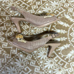 Karen Scott  Branca Embellished Open Toe Heels Pale Pink (Tan) Sz 6 Photo 7