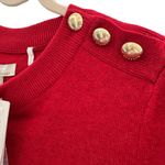 Barbour Heritage Sweater Wool Cashmere Red Knit Gold Buttons Preppy Women’s Sz 6 Photo 3