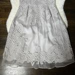 Yoana Baraschi Gray Celestine Silk Lace Sleeveless Cocktail Dress Photo 11
