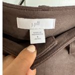 Loft J. Jill Luxe Women's Brown Faux-Suede Pants Microfiber Stretch, Size 6P, EUC Photo 1