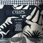 CHAPS Womens No Iron Blue White Print Long Sleeve Cotton Blouse Large Floral Photo 1