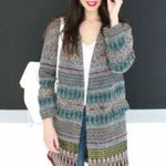 ZARA  LONG PRINTED KNITTED TWEED WOOL BLEND JACQUARD COAT JACKET BLAZER M NEW Photo 8