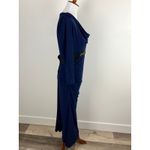 Badgley Mischka  Navy Formal Gown Beaded Empire Waist Long Sleeve 10 MOB Event Photo 9
