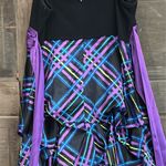 City Triangles City Triangle Spagehtti Purple Black Multicolor Runched hem Dress Size 11 Photo 4